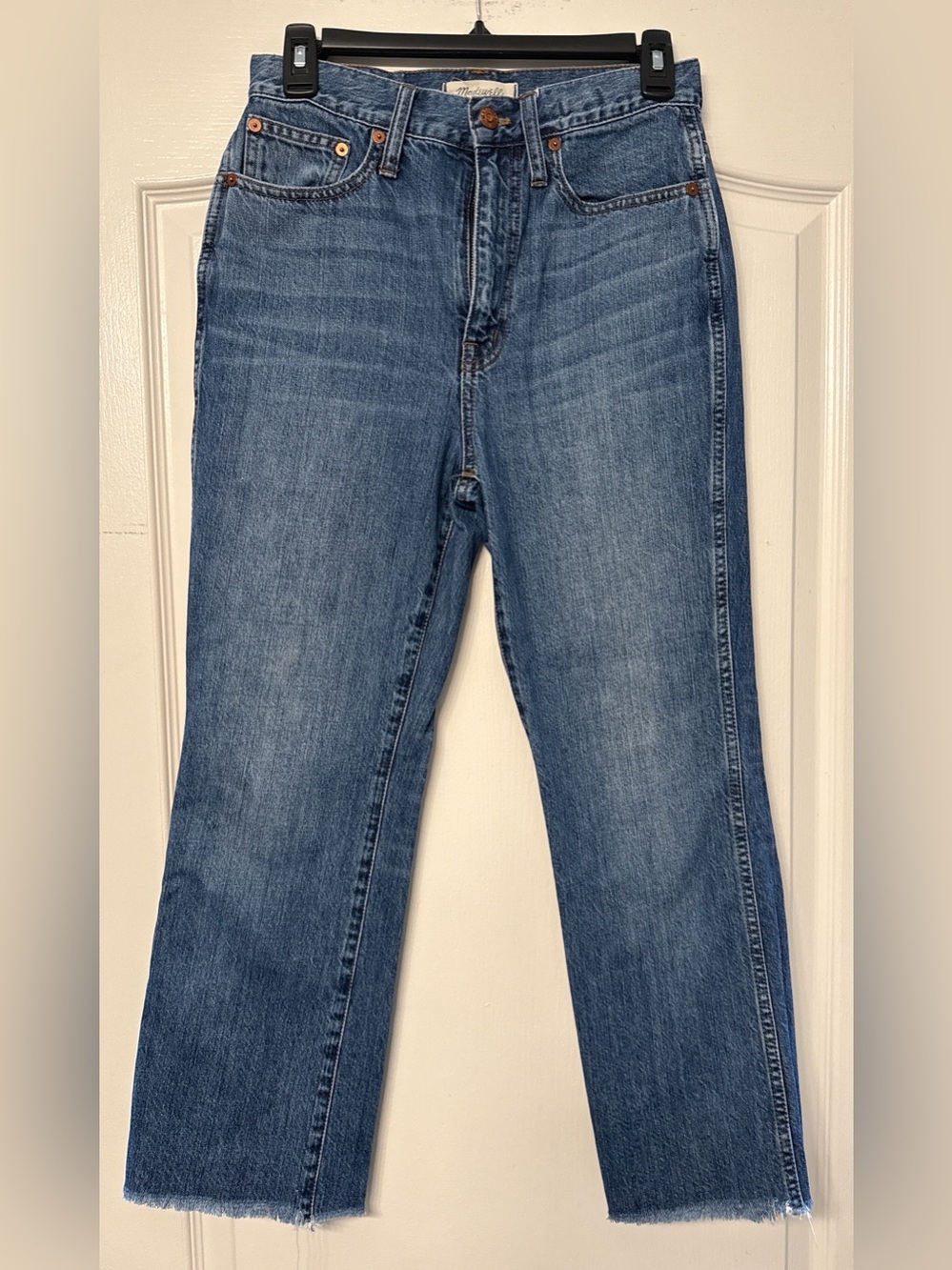 Madewell Rigid Demi Boot Crop Jeans Size 26 Raw Hem High Rise